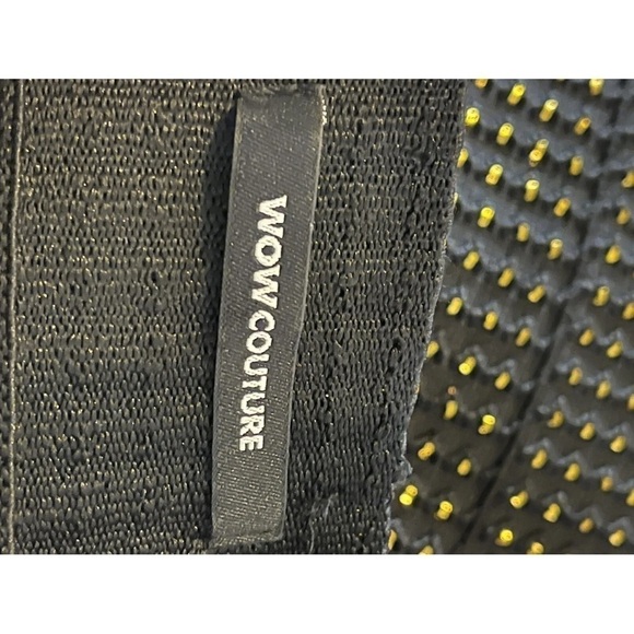 Wow Couture Dress S Black Gold Body Con Open Sides Party Club Night Out Concert - Picture 6 of 8